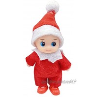 JIUYECAO Mini poupée elfe de Noël rouge 6,3 cm pour décoration de Noël