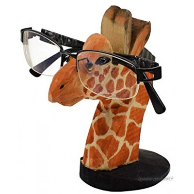 VIPbuy Support à lunettes en bois sculpté à la main en forme d'animal repose lunettes rigolo porte-lunettes enfant pour la maison le bureau la décoration cadeau girafe