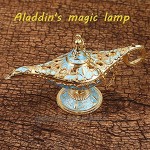 XSHAO 1 Pièces Lampe Aladin Décoration Légende Genie Wishing Lampe avec Relief en 3D Creux Décoration Magique Lampe Métal pour Décoration de Table et Prop
