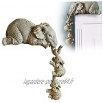 Collection Elephant animaux Figurines Elephant Set Sculpture de 3 résine éléphant ornement pour Décoration de table