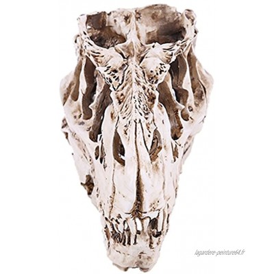 Crâne de Dinosaure Résine Réplique Squelette Collection de Figurine Bar Décor Blanc