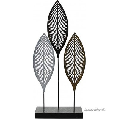 khevga Figurine décorative en forme de feuilles en métal Hauteur : 50 cm