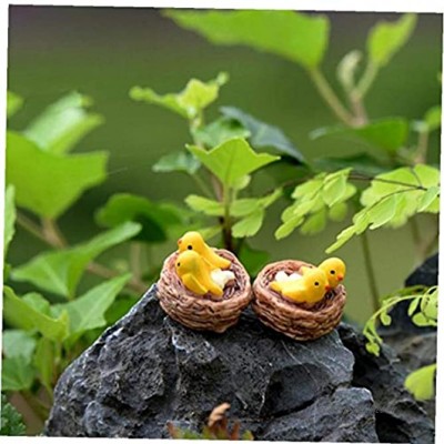 LAVALINK Mini Nid avec DIY Oiseaux Fairy Garden Miniatures Gnomes Moss Terrariums Figurines Résine Artisanat pour Jardin Décoration