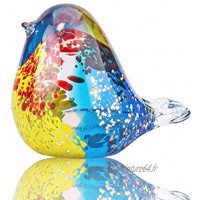 YU FENG Figurine d'oiseau en verre soufflé Décoration colorée et réaliste Presse-papier pour décoration de la maison Centre de table Cadeau