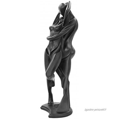 Aoneky Statuette Couple en Résine 28cm Cadeau pour Anniversaire Mariage Figurines Amour Statue Minimaliste Décoration pour Chambre Bureau Noël Noir 2