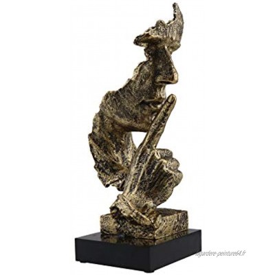 Sculpture de personnage Silence Is Gold moderne en résine Sculpture abstraite faite à la main en Europe Art abstrait