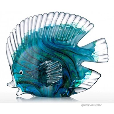 Tooarts Ornements en verre de sculptures de poissons pour la décoration de la maison bureaux modernes et intérieurs colorés cadeaux de poissons tropicaux colorés Type 2