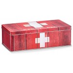 Zeller 19233 Boîte à médicaments First Aid en métal Rouge 26,2 x 13,8 x 8,2 cm