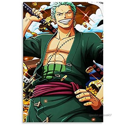 One Piece Zorro Anime Toile Poster et Art Mural Impression Moderne Famille Chambre Décor Posters 30 x 45 cm