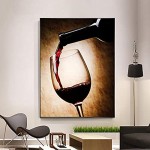 Vin rouge verre peinture imprime affiche moderne toile Art Bar Restaurant cuisine décoration murale salle à manger salon décor 60x80 cm sans cadre