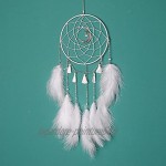 Shiwaki Moonlight Feather Dream Catcher capteurs de rêves Faits à la Main pour Chambre à Coucher décoration Murale Ornements Artisanat Ornements de Voiture Blanc