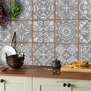 24 autocollants muraux mosaïques pour carrelage 10 x 10 cm Pour salle de bain et cuisine Grammage décoratif pour salle de bain et cuisine