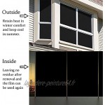 Films d'occultation pour fenêtres Autocollant pour vitres en PVC Statique Non adhésif sans Colle contrôle de la Chaleur Protection Contre Les UV pour la décoration intérieure Noir. 60*200CM