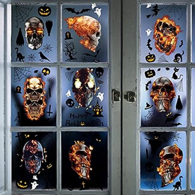 Yutdeng Halloween Autocollant pour fenêtre Motif Tête de Mort Autocollant Stickers D'autocollants de Fenêtres en PVC