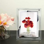 Brand – Eono Cadre Photo en Verre Eono Essentials 15x20 cm avec Motif de Fleurs sur Le Bord à Poser Lot de 2