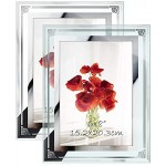 Brand – Eono Cadre Photo en Verre Eono Essentials 15x20 cm avec Motif de Fleurs sur Le Bord à Poser Lot de 2