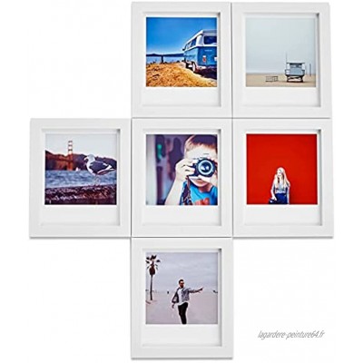 MAGNAFRAME Lot de 6 cadres photo magnétiques pour photos Polaroid Mini Blanc