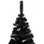 Doneioe Sapin de Noël Artificiel résister Faux Sapin Sapin de Noël décorations de Noël Installation Rapide PVC Noir 180 cm