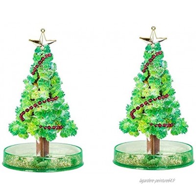 ELEpure 2Pcs Arbre magique pour Journée de l'arbre,DIY Arbre en croissance de magique de papier en cristal pour décoration enfants Jouets éducatifs et de fête drôles Vert