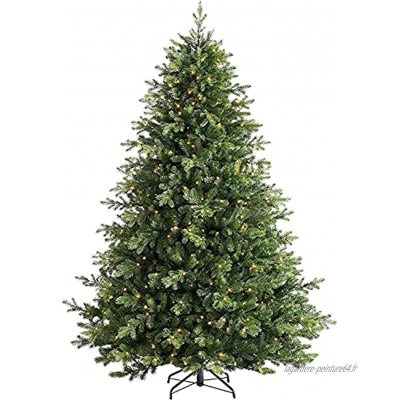 Fairytrees Arbre Sapin Artificiel Arbre de Noël de l'épinette de Noël comprend des cônes de pin pré-éclairé arbre de Noël de pin victorien avec 500 lumières blanches chaudes verte 6 pieds 1,8 m LQ
