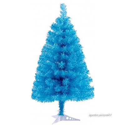 Fouriding Sapin de Noël Artificiel Arbre de Noël avec Pied Plastique pour Decoration Fete 60CM Bleu Ciel
