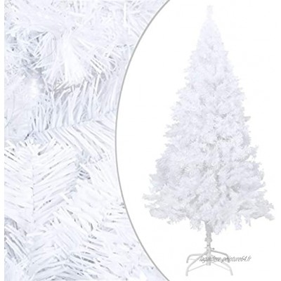vidaXL Sapin de Noël artificiel avec branches épaisses Blanc 210 cm PVC