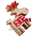 Amosfun Calendrier de Noël avec compte à rebours Calendrier de l'Avent Cerf en bois Décoration de Noël