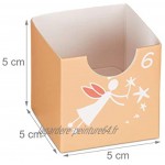 relaxdays Calendrier de l'Avent DIY 24 boites vides Cubes à remplir soi-même Noël Enfant Adulte Carton Design A 32 x 22 x 5 cm