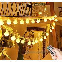 Guirlande Lumineuse Extérieur intérieur 7M 60 LED étanche Batterie à Piles 8 Modes avec Télécommande Minuterie pour Jardin Mariage Fête Décoration de Noël HalloweenBlanc Chaud