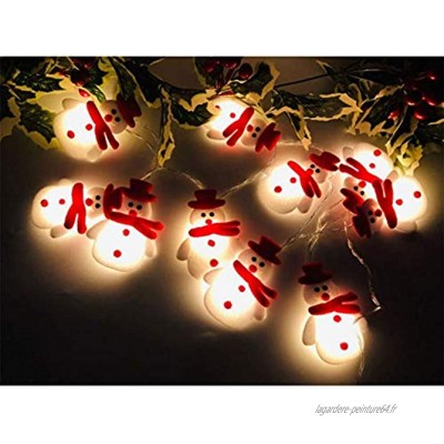 Wondsea Christmas Snowman String Lights 19,6ft 40 lumières de Noël LED décoration de Noël avec 2 modes d'éclairage pour la chambre de jardin de Noël à la maison et la décoration