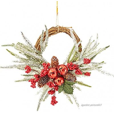 décoration de Noël de Bell Garland de Noël Pendentif Accessoires en rotin Fleur Lien Japonais Ornements Color : A Size : D:18CM