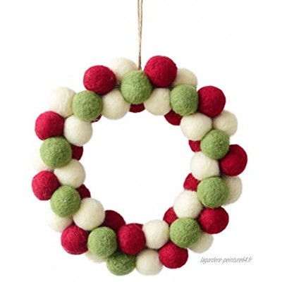 décoration de Noël,Ins Wool Felt Mini Petite décoratif Ornements Cordes Garland Décorations Boule de Noël Color : E
