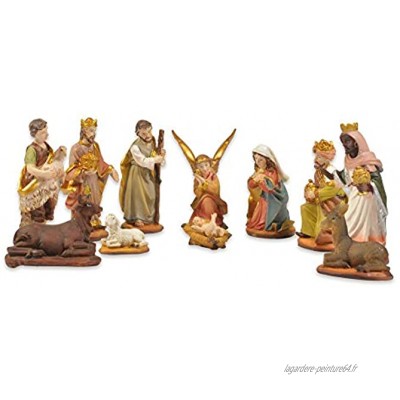 Riffelmacher 78300-7-9 cm Set de 11 figurines de crèche de Noël faites à la main