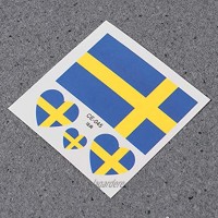 Amosfun 12 Pcs Tatouage Temporaire Pays Drapeaux Suède Drapeau Autocollants De Tatouage Étanche Visage Autocollants pour La Coupe du Monde Jeux Olympiques Sports Compétitions Internationales