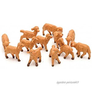 FONTANINI 12 figurines Pecore 6,5 cm en résine pour crèche F-215