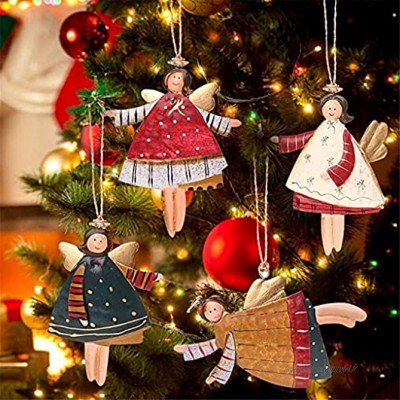 XYZMDJ 4pcs Angel Nouvel an Métal Christmas Christmas Ornements Pendentifs Pending Cadeaux Décoration d'arbre de Noël for la Maison Color : A Size : One Size