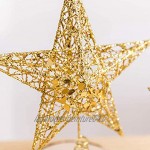 Amosfun décorations de Sapin de noël de cime des Arbres de Paillettes étoiles 15cm Couleur aléatoire