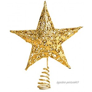 Amosfun décorations de Sapin de noël de cime des Arbres de Paillettes étoiles 15cm Couleur aléatoire