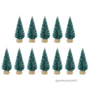 Mini-sapin De Noël En Sisal 12 Pièces Décoration Petit Sapin De Noël Or Argenté Bleu Blanc Mini-arbre