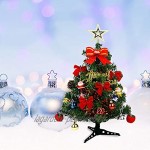 Sysow Petit sapin de Noël artificiel 30 cm Avec support et décorations de Noël Mini sapin de Noël DIY Décoration pour la maison la cuisine les fêtes les festivals d'hiver