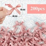 200Pcs Petits Nœuds Ruban Papillon Ribbon Bows Polyester Artisanat Décoration Noël Carte Mariage Cadeau Fêtes Anniversaire Scrapbooking Bricolage