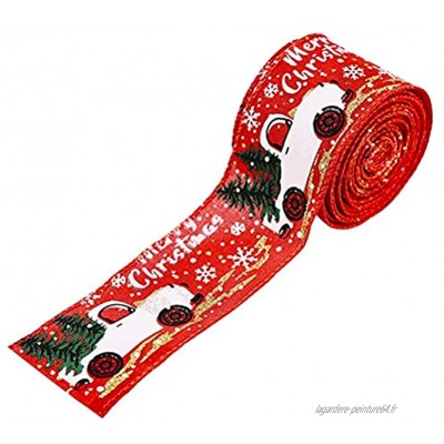 Kuashidai Ruban d'emballage de Noël pour sapin de Noël ruban pour décoration et nœuds 5 mètres