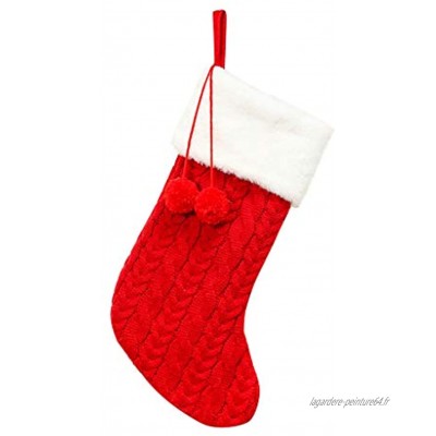 Bascar1 chaussette de Noël à suspendre Couleur unie Idée cadeau Pour Noël Idée cadeau rouge