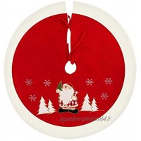 ilauke Jupe de Sapin de Noël Rond Couverture Sapin de Noël Couverture de Sapin de Noël Protection Contre Les Aiguilles de Sapin de Noël Rouge Blanc