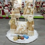 Xonor Jupe de sapin de Noël en peluche Accessoire de décoration de Noël Blanc