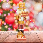 35CM Casse Noisette en Bois de Noel Décorations de Noël Casse-Noisette Soldat Figurine Ornement d'arbre de Noël Christmas Nutcracker pour la Maison Vacances Décorations de Fête