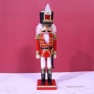 basisago Soldat casse-noisette en bois de Noël 36 cm figurine classique marionnette jouet en bois décoration d'intérieur cadeau