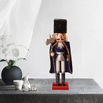 Perfeclan Figurines Décoratives de Marionnettes de Poupée de Casse-noisette de 38 Cm Debout Cadeau de Vacances de Noël de Nouvel An Bleu