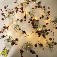 JJHTF 2M 20 LED Fil de cuivre Pine Cône LED Décorations de Noël clair for l'ornement d'arbre de Noël à la maison Color : B Size : 2m 20lights
