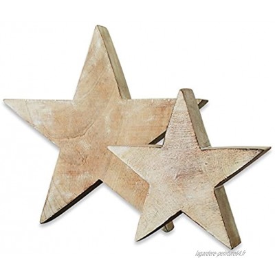 Loberon Lot de 2 étoiles Dunino manguier H L P env. 30 30 4 cm